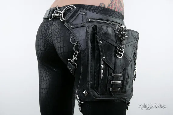 Shark Bite Holster and Hip Bag in Black by JungleTribe steampunk buy now online
