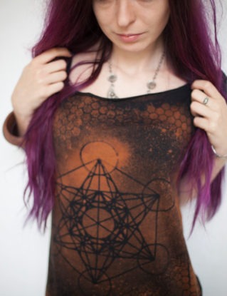 Metatron's cube off shoulder woven back top by tentaclehead steampunk buy now online