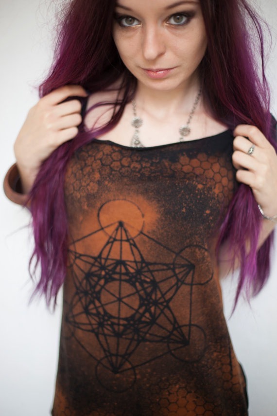 Metatron's cube off shoulder woven back top by tentaclehead steampunk buy now online