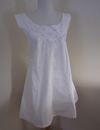 1930s White Cotton European Night Gown Eyelet Embroidery Belted France Small/Medium/Large Steampunk by petgirlvintage steampunk buy now online