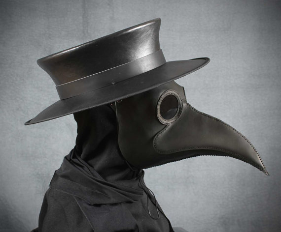 Plague Doctor's mask Maximus in black leather by TomBanwell steampunk buy now online