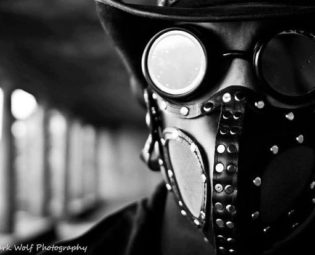 Leather Respirator Style Mask with Mesh Inserts by JacklynHyde steampunk buy now online