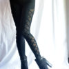 High Waist Gothic Black Corset Style Leggings by RacanaDesigns steampunk buy now online