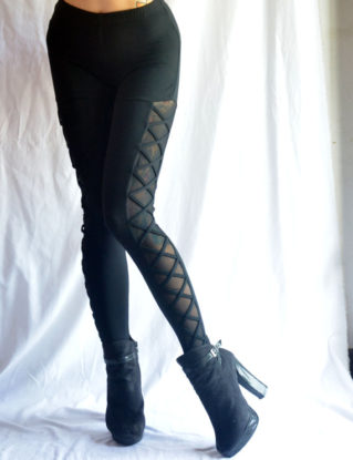 High Waist Gothic Black Corset Style Leggings by RacanaDesigns steampunk buy now online