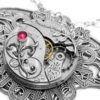 Pink Tourmaline Necklace, Steampunk, Avant Garde, Sterling Silver, Bib Necklace, Floral, Art Nouveau, Antique Pocket Watch, Wedding Necklace by tasherajean steampunk buy now online