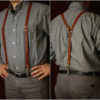 Leather Suspenders- men's brown black steampunk Y back- unisex Browncoat costume, Brown or Black Braces w/snap hooks from MyFunkyCamelot by MyFunkyCamelot steampunk buy now online