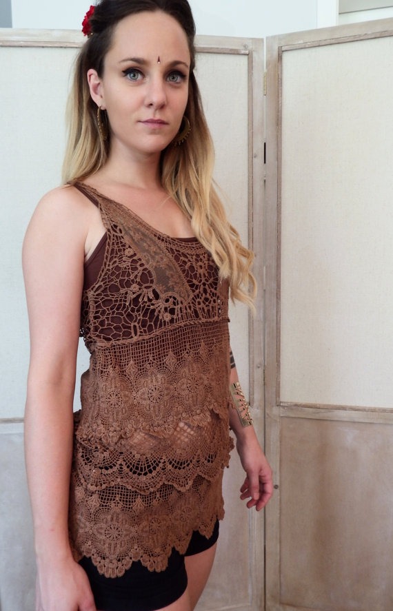 Terracotta Blouse Crochet UNISIZE by yuccadream steampunk buy now online