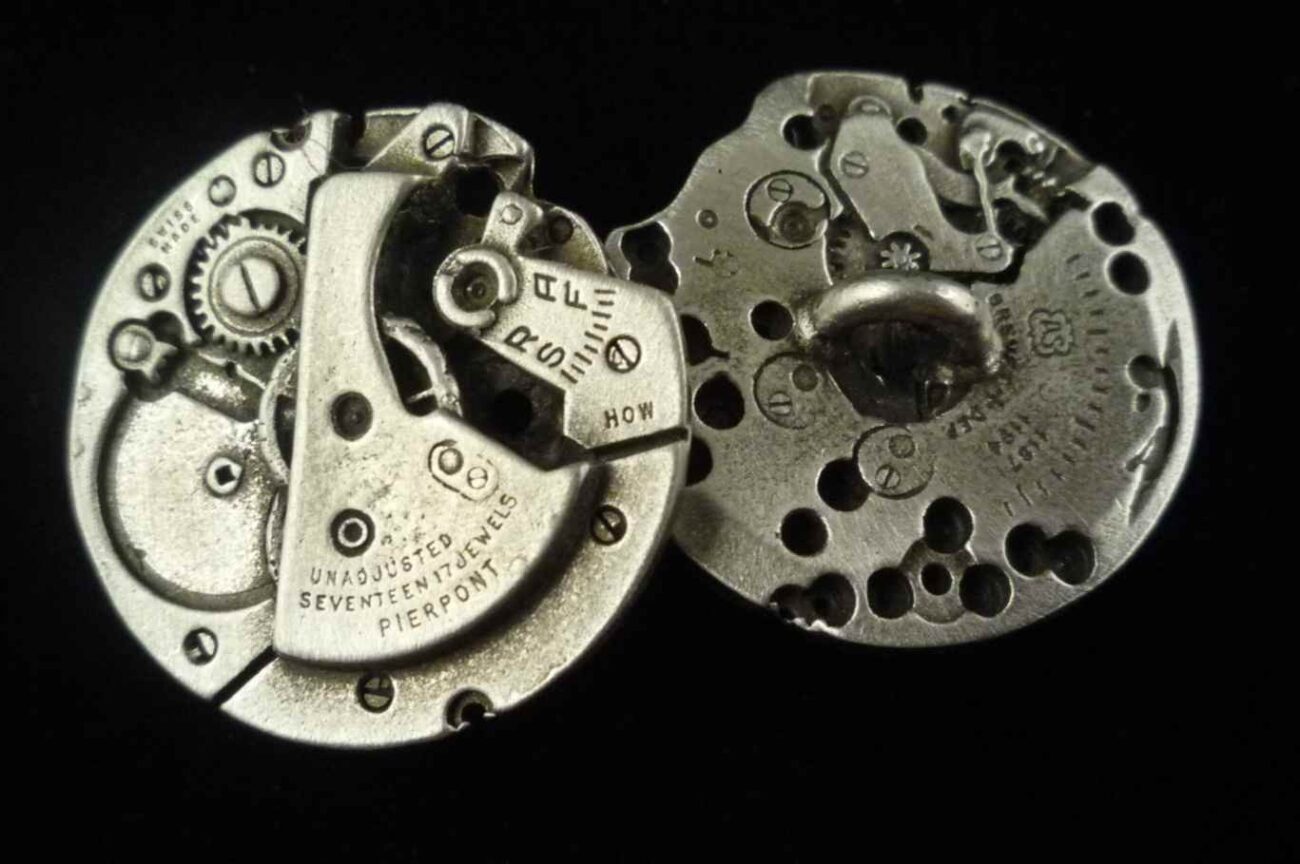 SteamPunk Buttons - TWO Steampunk Watch Buttons in fine pewter Made in the USA steampunk buy now online