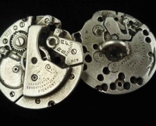 SteamPunk Buttons - TWO Steampunk Watch Buttons in fine pewter Made in the USA steampunk buy now online