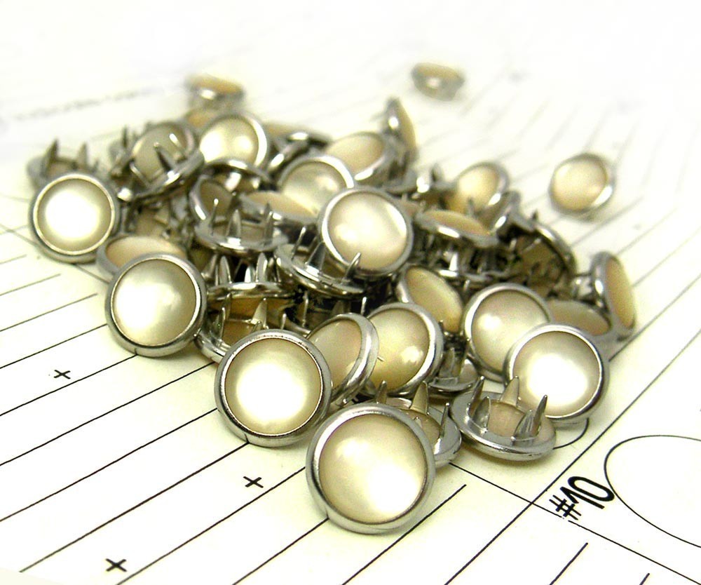 48 Cream Cowgirl Snaps Pearl Prong Western Snaps steampunk buy now online