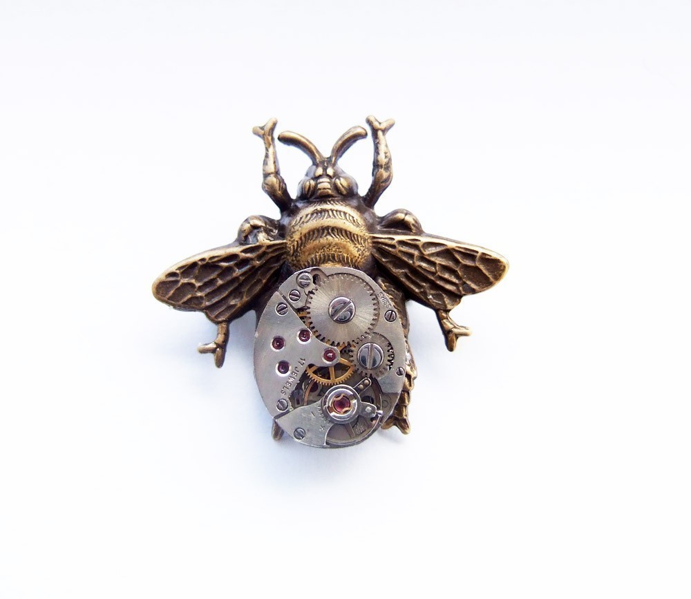 Steampunk bee brooch steampunk buy now online