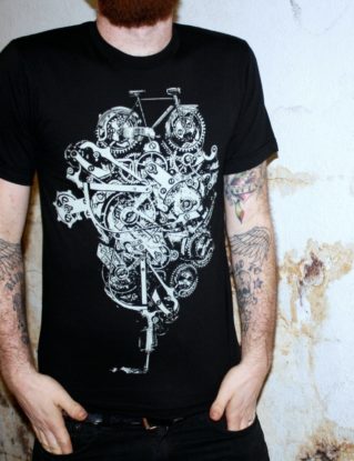 Steampunk Bike Machine Watch Parts American Apparel Black TShirt steampunk buy now online