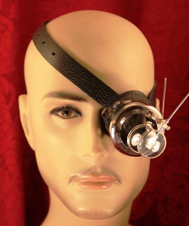 steampunk MONOCLE black and silver with MAGNIFIERS steampunk buy now online
