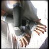Gwendolyn's Grey Gauntlets Spat Style Arm Warmers - Heather Charcoal Gray - Paisley Wrist Strap & Vintage Silver Button - Lolita Gothic Boho steampunk buy now online