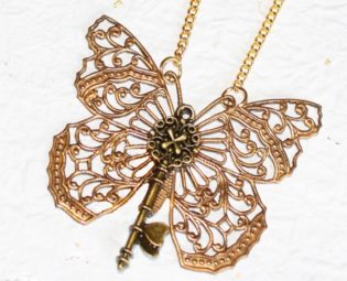 Gateway to the Ancient Myth Steampunk Necklace - Butterfly Key Steampunk Necklace (Anniversary Wedding Gift For Her) steampunk buy now online