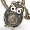 Steampunk - Time Flys MR OWL Pendant- Jeweled Watch Movement - Gears and Cogs - Antique Brass - Neo Victorian - By GlazedBlackCherry steampunk buy now online