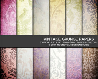Vintage Grunge Digital Backgrounds Vintage Wallpaper Digital Scrapbook Paper, 8.5x11 or 12x12 or A4, Personal or Commercial Use steampunk buy now online