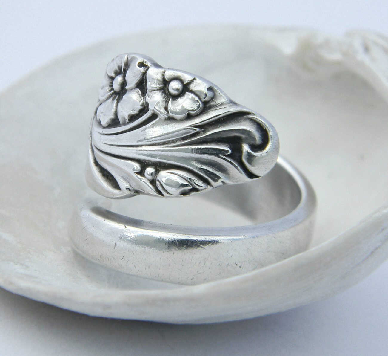 Antique Spoon Ring - Evening Star 1950- Silverware Jewelry steampunk buy now online
