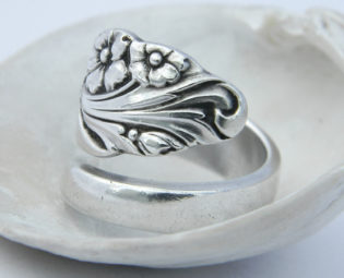 Antique Spoon Ring - Evening Star 1950- Silverware Jewelry steampunk buy now online