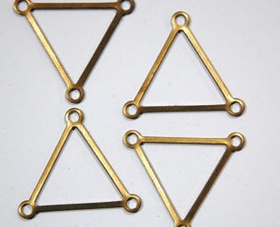 3 Loop Raw Brass Open Triangle Pendant Connector (4) mtl203 steampunk buy now online