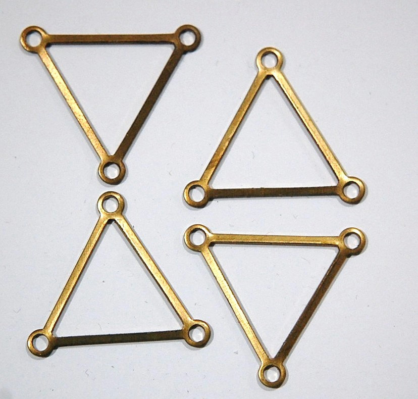 3 Loop Raw Brass Open Triangle Pendant Connector (4) mtl203 steampunk buy now online