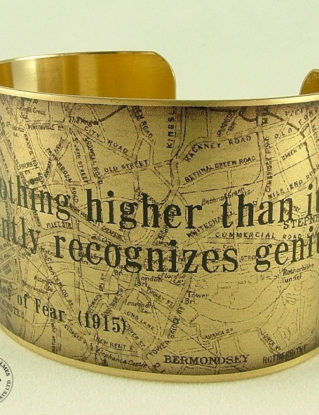 Map of at Baker Street - Mediocrity Knows Nothing - Sherlock Holmes Literary Brass Cuff Bracelet steampunk buy now online