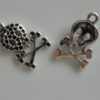 8 Skull Crossbones Charm Pendant Antique Silver Color Tibetan Style 1 Inch steampunk buy now online