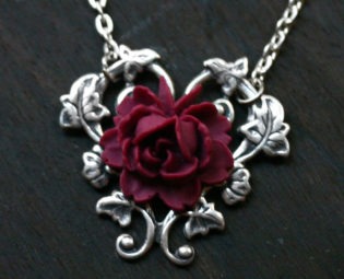 Red Rose Necklace - Alice in Wonderland steampunk buy now online