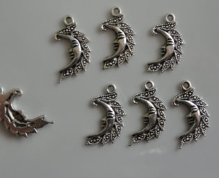 Moon Pendant Earring Necklace Charms (12) Tibetan Silver Style 1 Inch steampunk buy now online