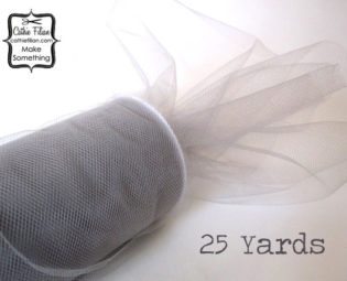 Silver Grey Tulle - 25 Yards - 6" - favors, streamers, pom-poms, tutus, weddings, showers, party decoration, bows steampunk buy now online