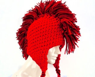 Red Mohawk Ear Flap Hat steampunk buy now online