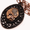 Steampunk Necklace, Gorgeous Black Filigree Pendant, Copper Time Piece steampunk buy now online