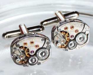 LONGINES Steampunk Cufflinks - Luxury Swiss Silver Vintage Watch Movement - MATCHING Men Steampunk Cufflinks / Cuff Links - Wedding Gift steampunk buy now online