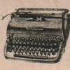 Rubber stamp woman in Steampunk portable typewriter unMounted scrapbooking supplies number 12626 steampunk buy now online