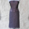 Deep purple / plum - boned - silk corset top - high fashion - steampunk - goth steampunk buy now online