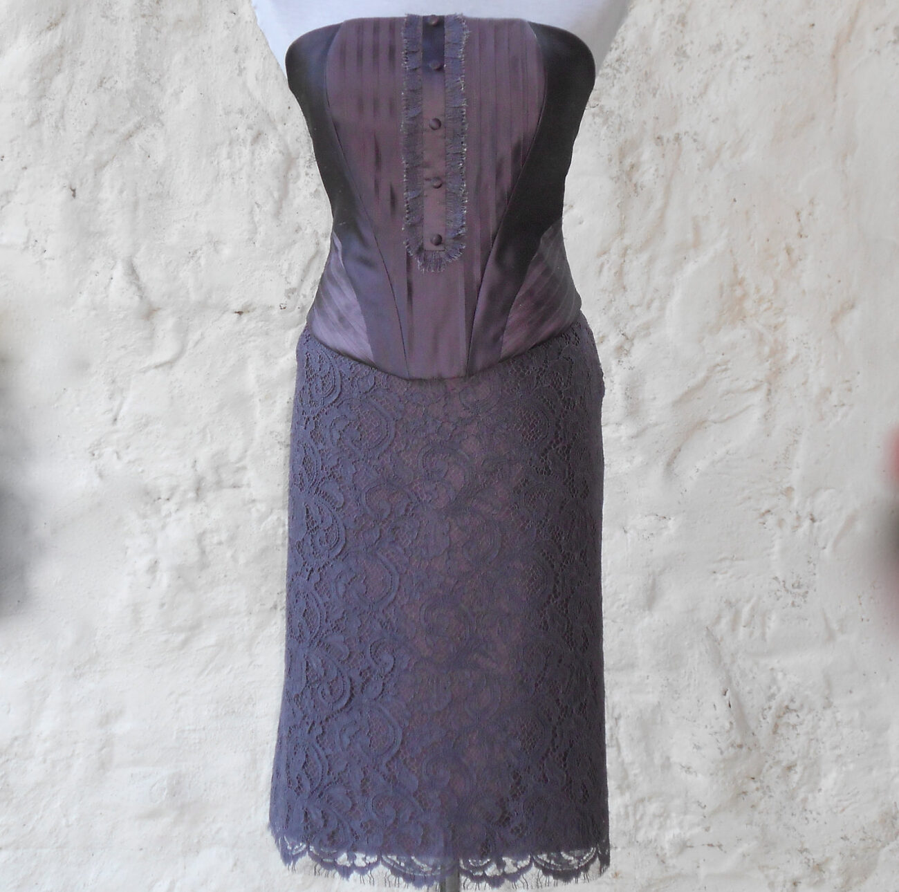 Deep purple / plum - boned - silk corset top - high fashion - steampunk - goth steampunk buy now online