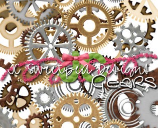 Gear Steampunk Clip Art Personal and Commercial Use Digital Scrapbooking - INSTANT DOWNLOAD steampunk buy now online