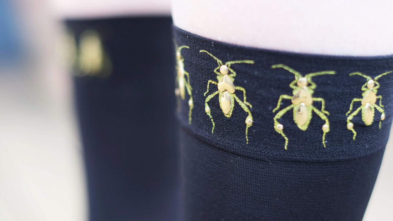 Ankle or Knee high embellished SOCKS studded and printed gold beetle socks steampunk buy now online