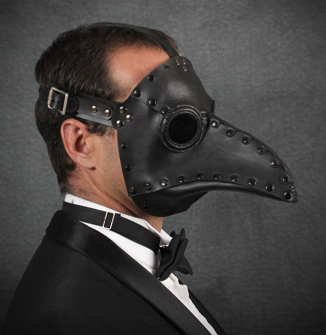 Plague Doctor mask in Black "Krankheit" steampunk buy now online