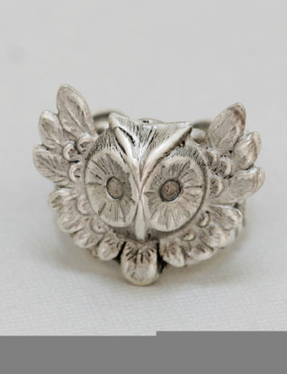 Steampunk Owl Ring, Silver Ring, Adjustable Metal Band, Vintage Inspired Ring steampunk buy now online
