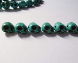 CLEARANCE - Turquoise Skull Beads Out of Dyed Howlite steampunk buy now online