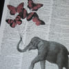 BOGO SALE Elephant Butterfly Print Elephant With Pink Butterfly Balloons Dictionary Art Dictionary Prints HHP Original Concept and Design steampunk buy now online