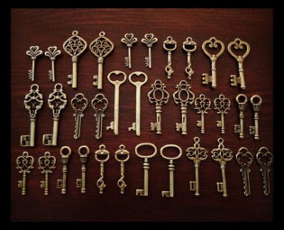 Keys to the Kingdom - Skeleton Keys - 75 x Vintage Keys Antique Bronze Brass Skeleton Keys Old Skeleton Set steampunk buy now online