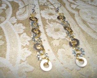 Steampunk style Lock Washer and Smoothe Washer Dangle Earrings steampunk buy now online