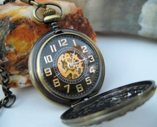1882's Archaize Bronze Mechanical Pocket Watch, Pocket Watch Chain - Steampunk Watch - Groomsmen Gift - Men's Watch - Item MPW151a steampunk buy now online