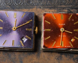 Set of 2 Vintage watch movements, watch parts, watch faces. steampunk buy now online