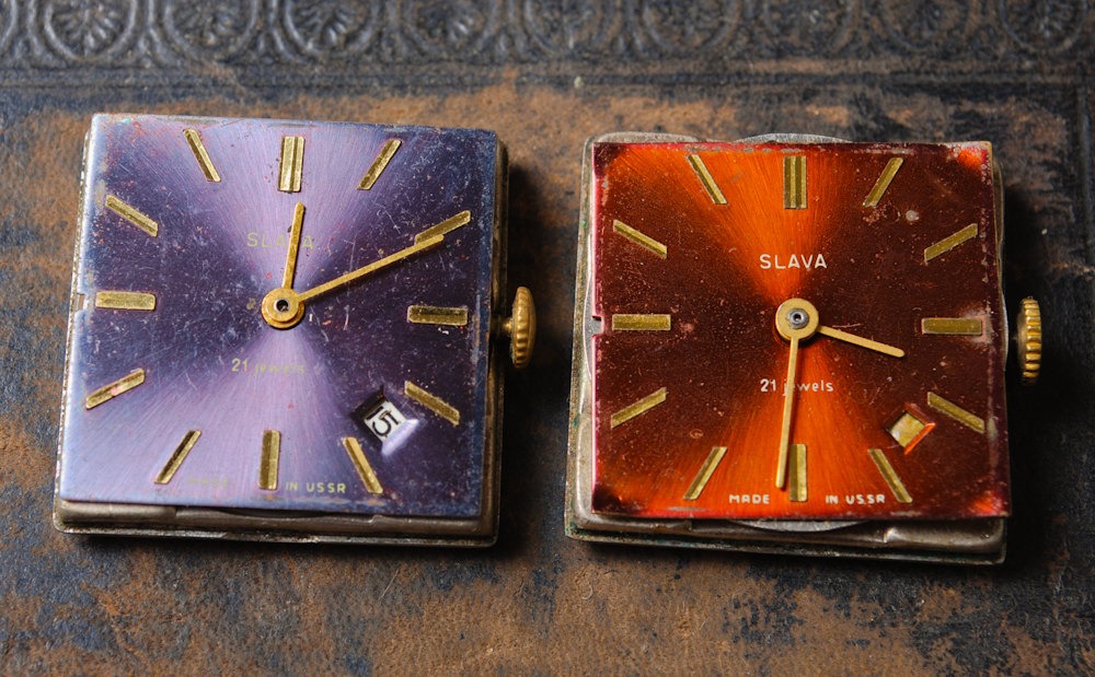 Set of 2 Vintage watch movements, watch parts, watch faces. steampunk buy now online