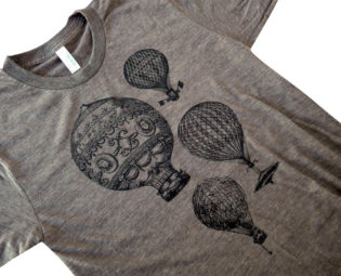Mens T-Shirt - Vintage Hot Air Balloons American Apparel Mens American Apparel Shirt - Available in sizes S, M, L, XL steampunk buy now online