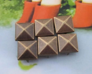 DIY Pyramid Stud--100 pcs 12mm Steampunk antique bronze Square pyramid studs(4 legs) steampunk buy now online