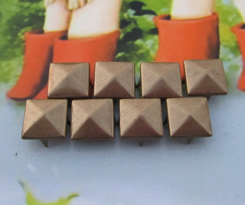 DIY Pyramid Stud--100 pcs 10mm Steampunk antique bronze Square pyramid studs(4 legs) steampunk buy now online